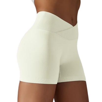 Short de Yoga Taille Haute Croisée - Confort Absolu