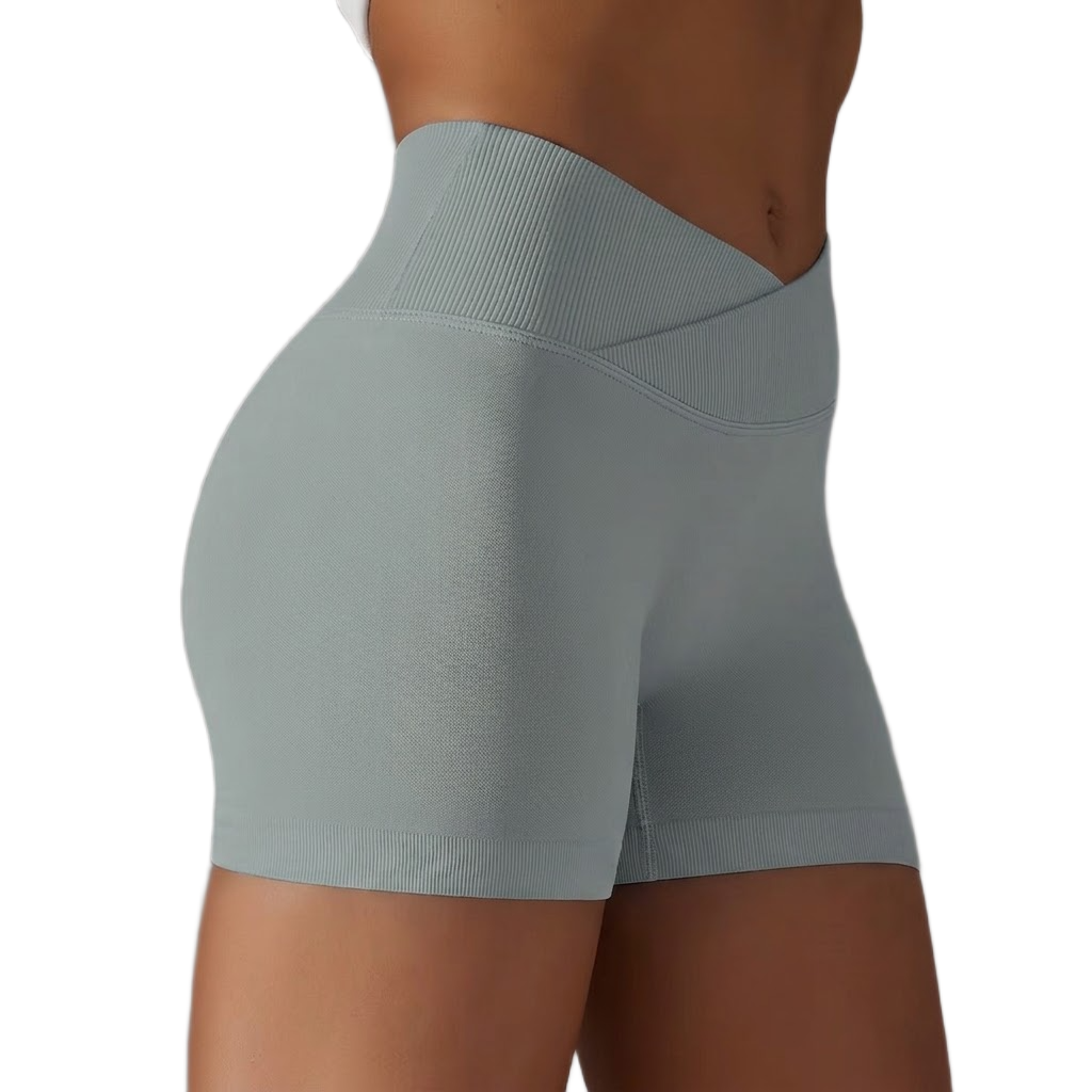 Short de Yoga Taille Haute Croisée - Confort Absolu