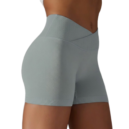 Short de Yoga Taille Haute Croisée - Confort Absolu