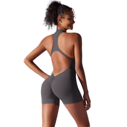 Combinaison de Sport Dos Nu Zippée - Effet Sculptant