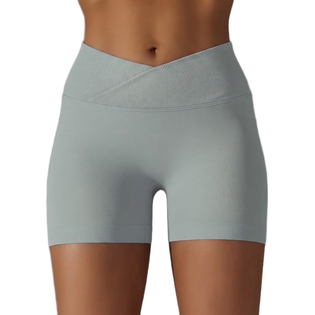 Short de Yoga Taille Haute Croisée - Confort Absolu