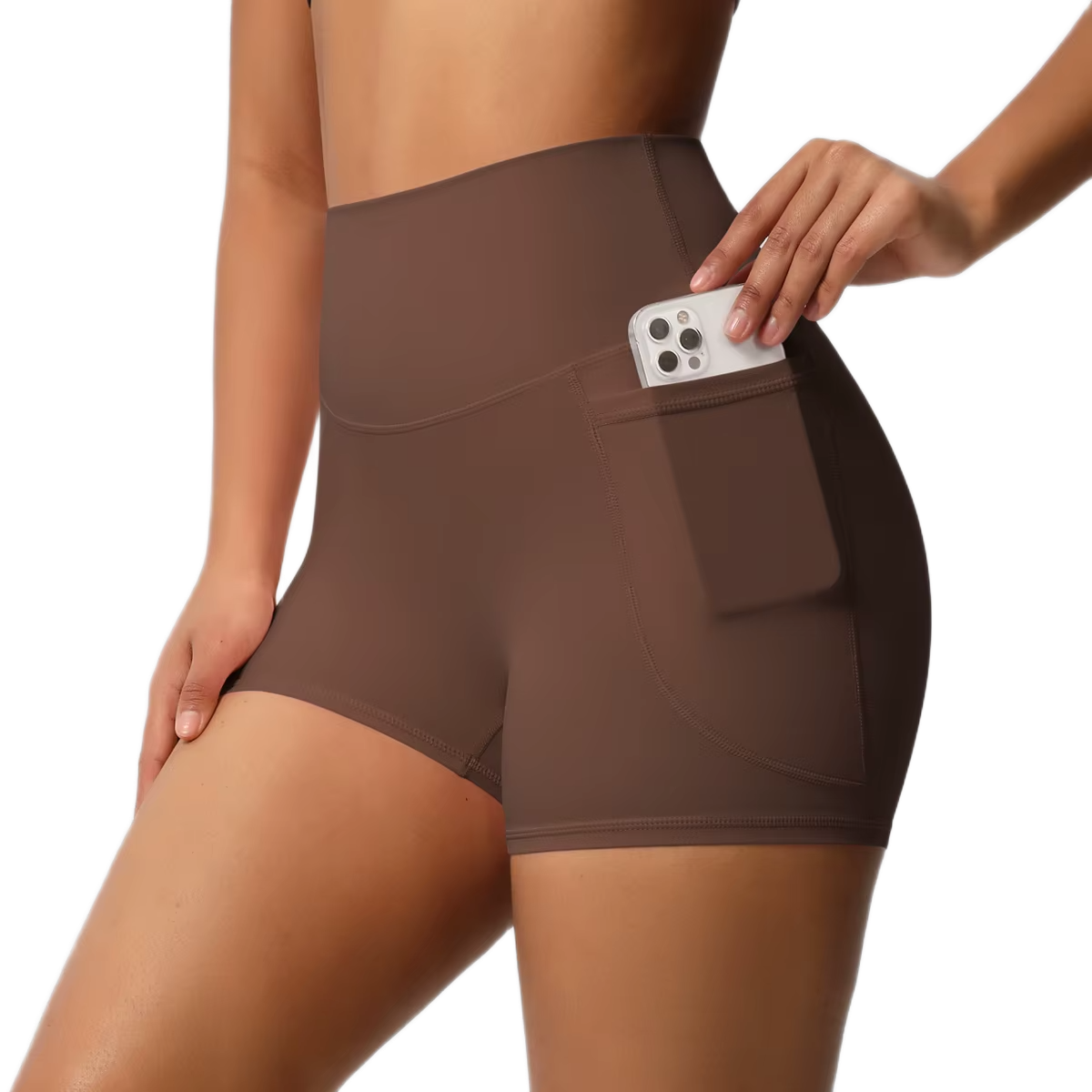 Cycliste de Sport Taille Haute avec Poches — Effet Seconde Peau
